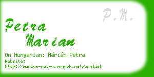 petra marian business card