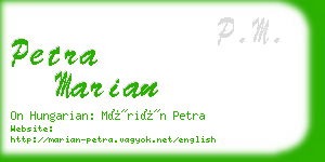 petra marian business card